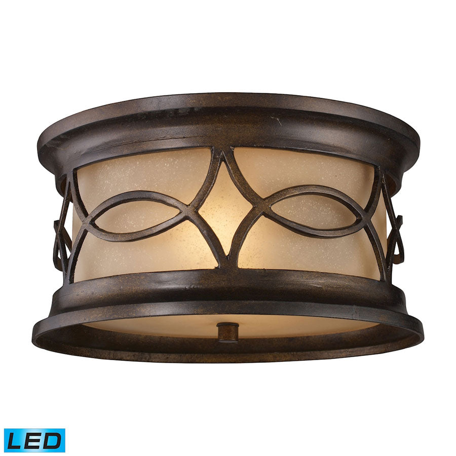 Burlington Gate 2-Light Outdoor Flush Mount in Hazelnut Bronze - LED, 800 Lumens (1600 Lumens Total)