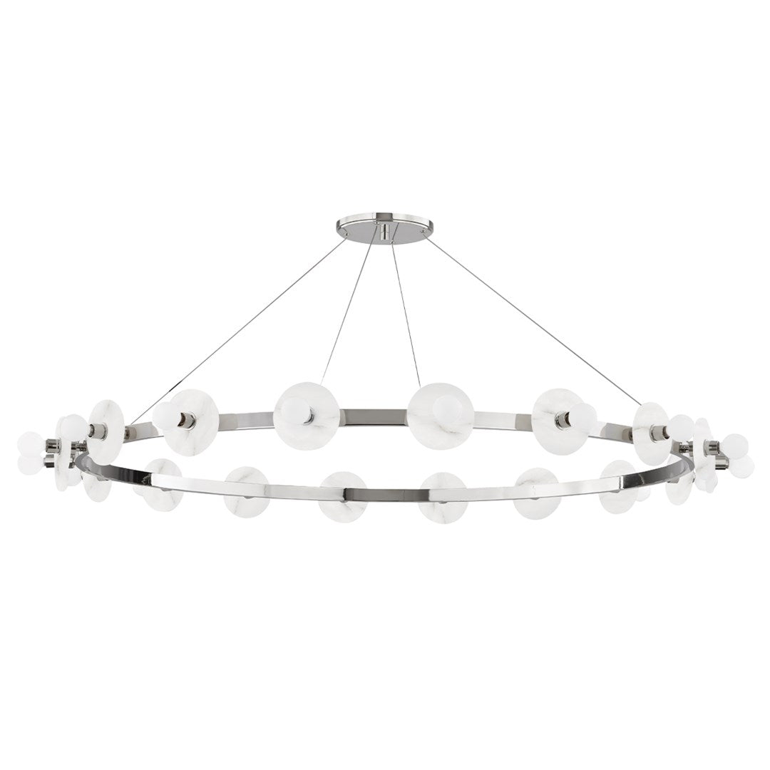 AUSTEN 58" MODERN WAGON WHEEL WITH ALABASTER SHADES