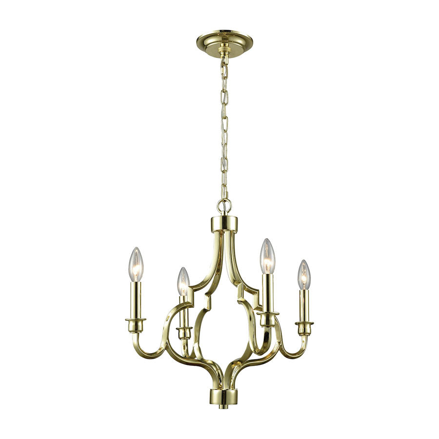 Livonia 4 Light Chandelier in Polished Gold