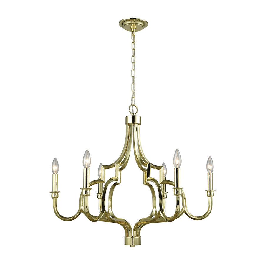 Livonia 6 Light Chandelier in Polished Gold