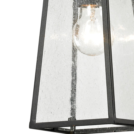 Meditterano Collection 1 light outdoor pendant in Textured Matte Black