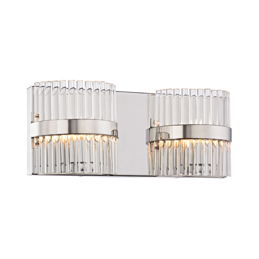 Nescott 2 Light Vanity in Polished Chrome
