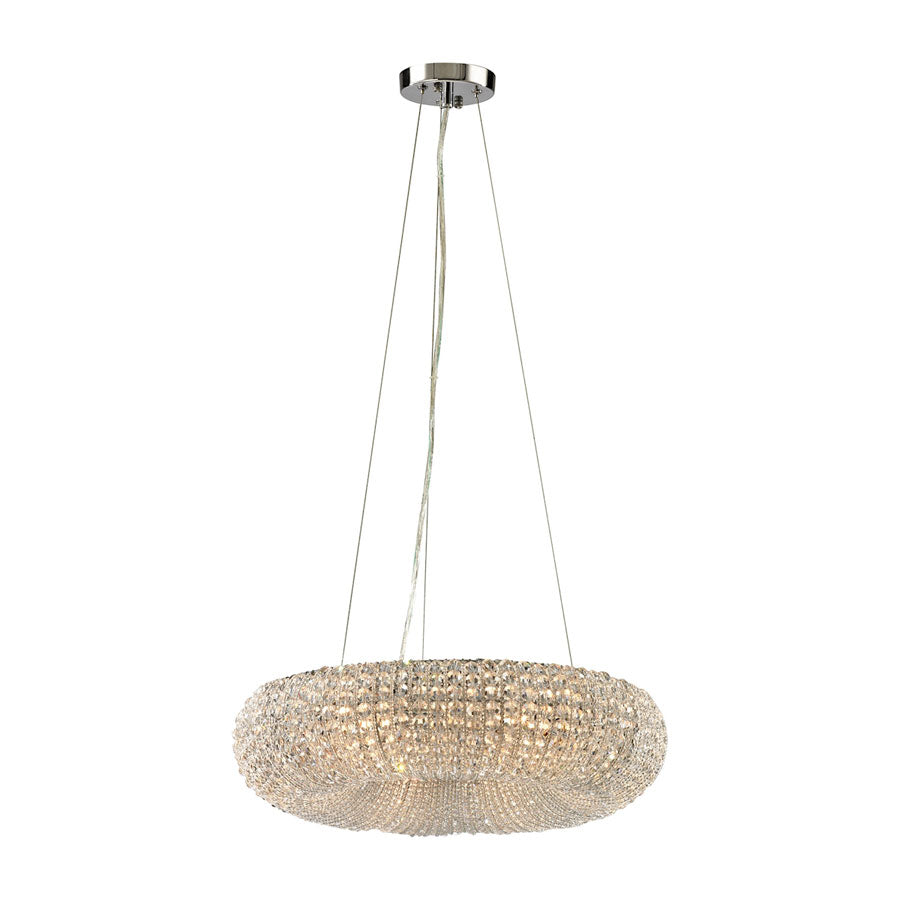 Crystal Ring 6 Light Chandelier in Polished Chrome