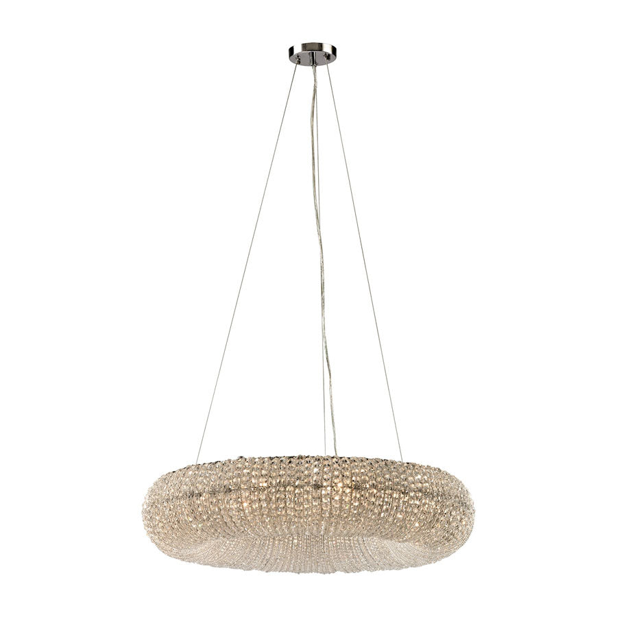 Crystal Ring 10 Light Chandelier in Polished Chrome