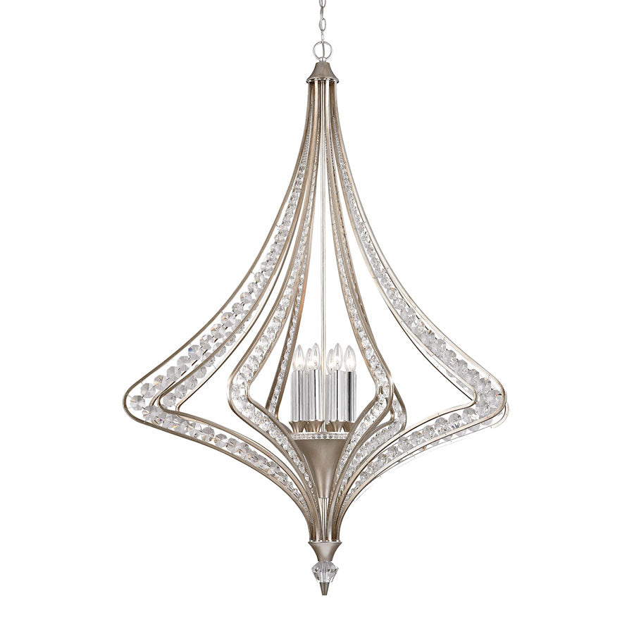 Ventoux Collection 8 light chandelier in Satin Silver