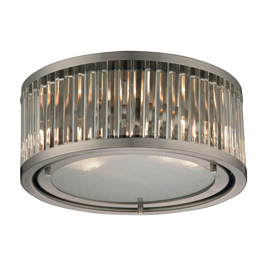 Linden Collection 2 light flush mount in Brushed Nickel