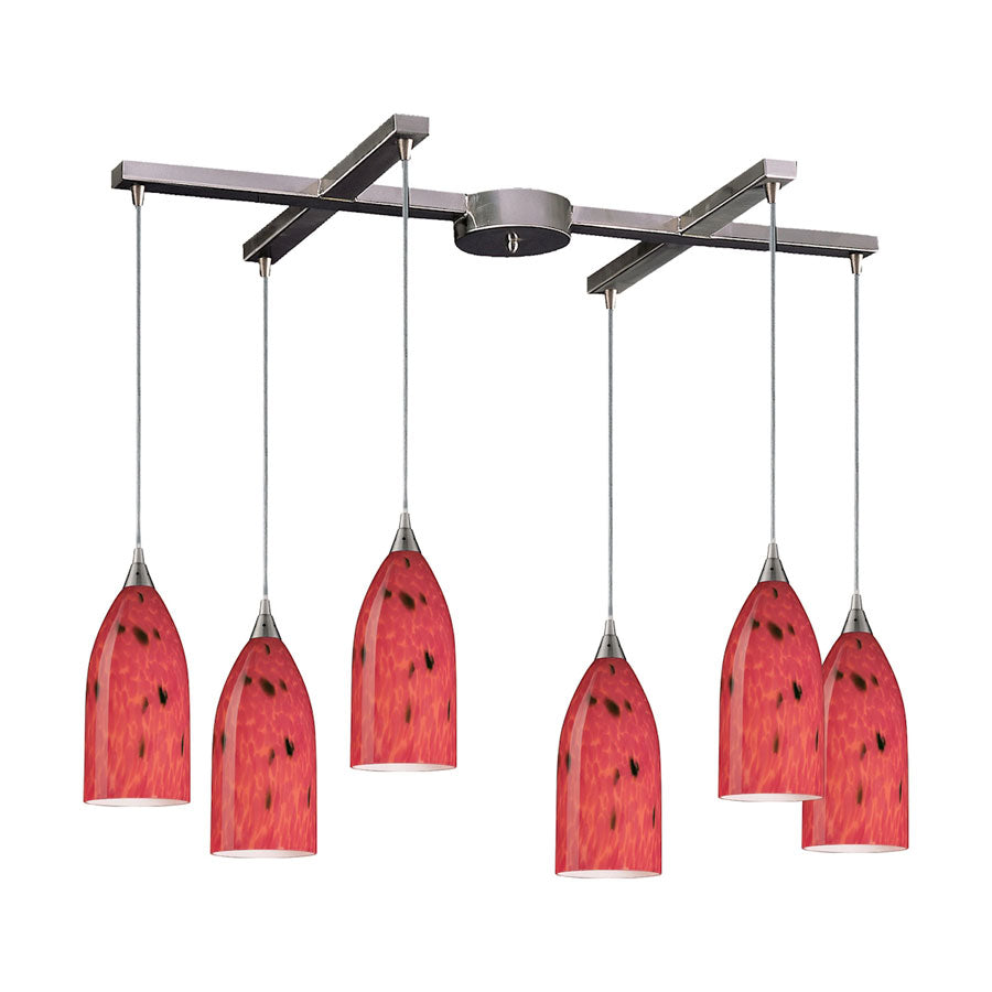 Verona Collection 6 Lt H-Bar Fire Red Glass