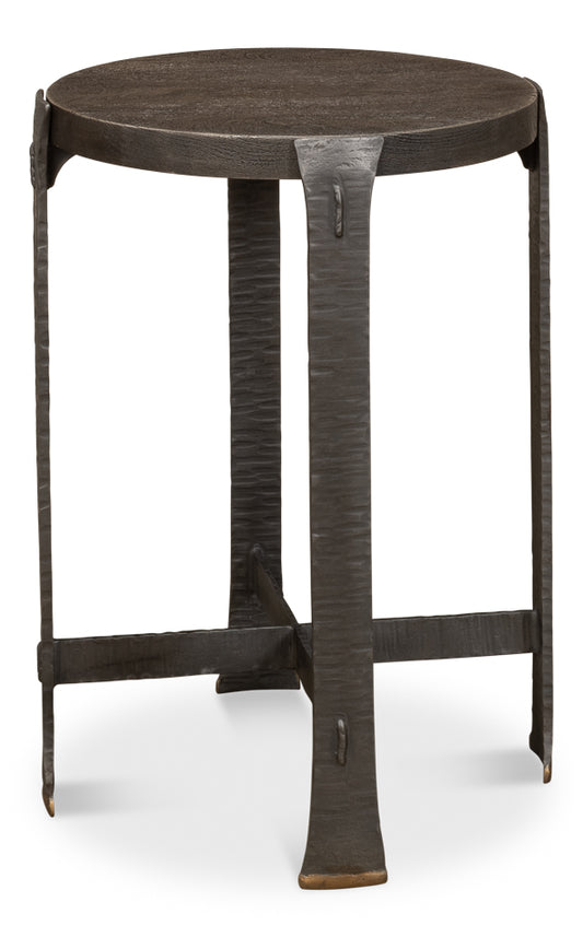 Forged Slats Side Table/Moleskin