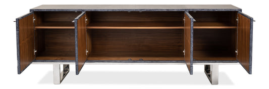 Bronzini Credenza Embossed Blue/Grey