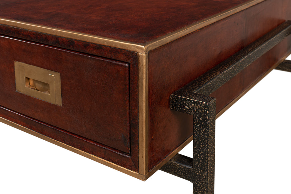 Old Brown Leather Desk