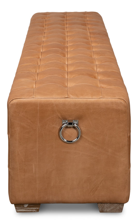 Beam Bench Tufted Leather