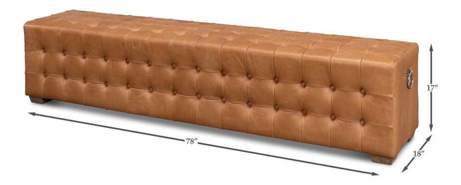 Beam Bench Tufted Leather