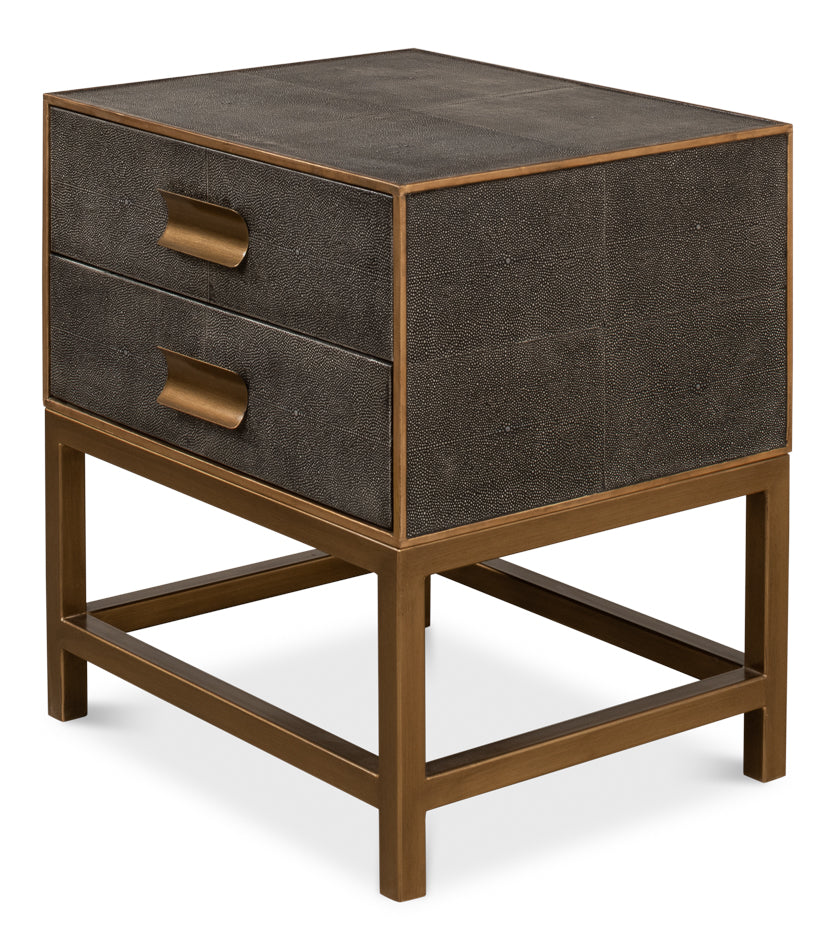 Gideon Shagreen Side Table Antique Grey