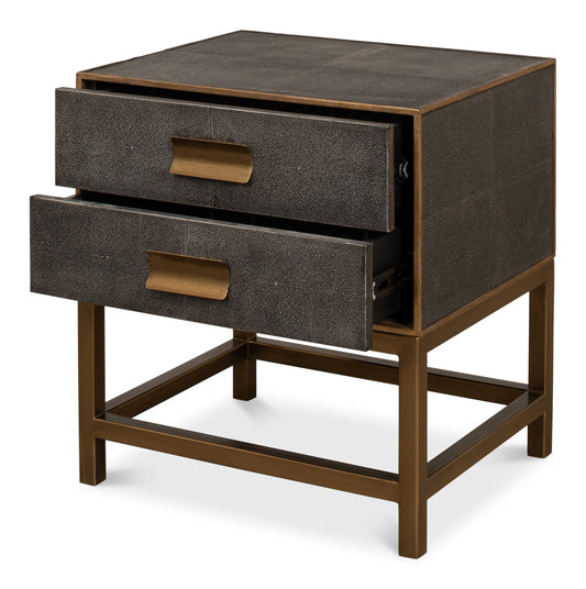 Gideon Shagreen Side Table Antique Grey