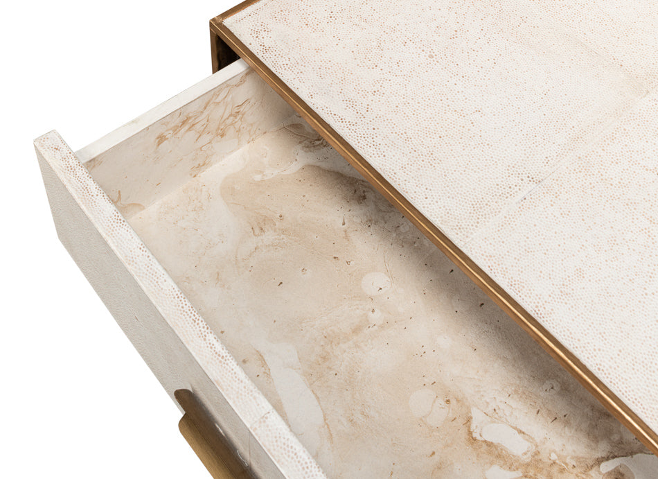 Gideon Shagreen Side Table Osprey White