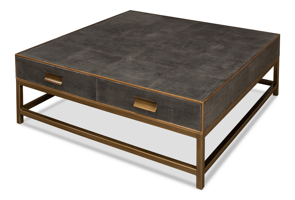 Gideon Shagreen Sq.Coffee Tableant.Grey
