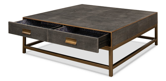 Gideon Shagreen Sq.Coffee Tableant.Grey