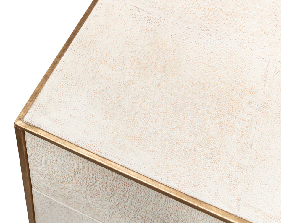 Shagreen 3 Drawer Side Tableosprey Wht