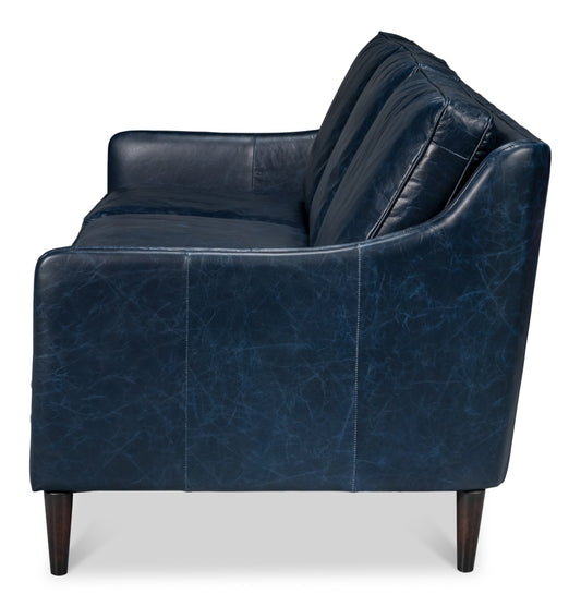 Alehandro Leather Sofa Chateau Blue