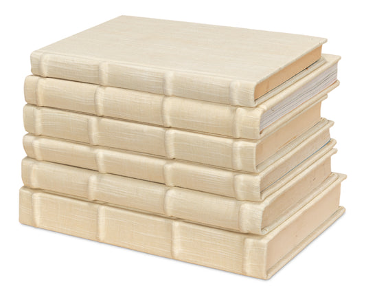Ecru Linen Books Set/12