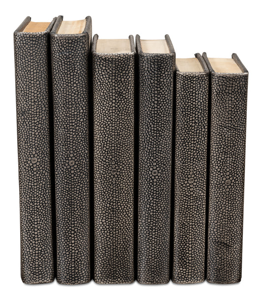 Shagreen Books Set Of 12 Antique Grey