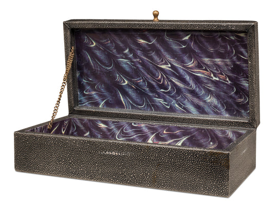 Gatsburg Shagreen Box Ant.Grey S/2