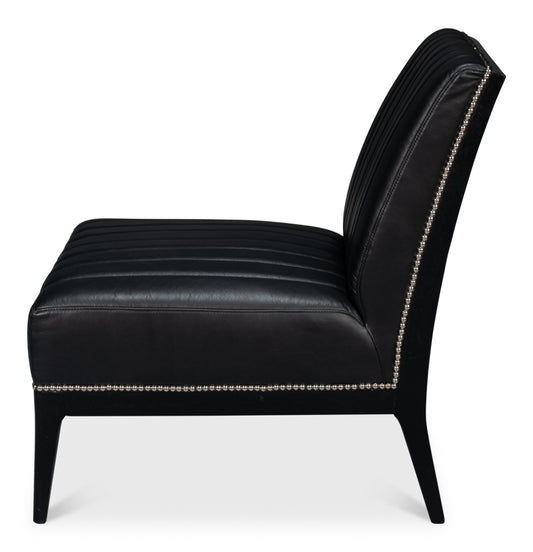 Agave Slipper Chairdistilled Lthr Blk