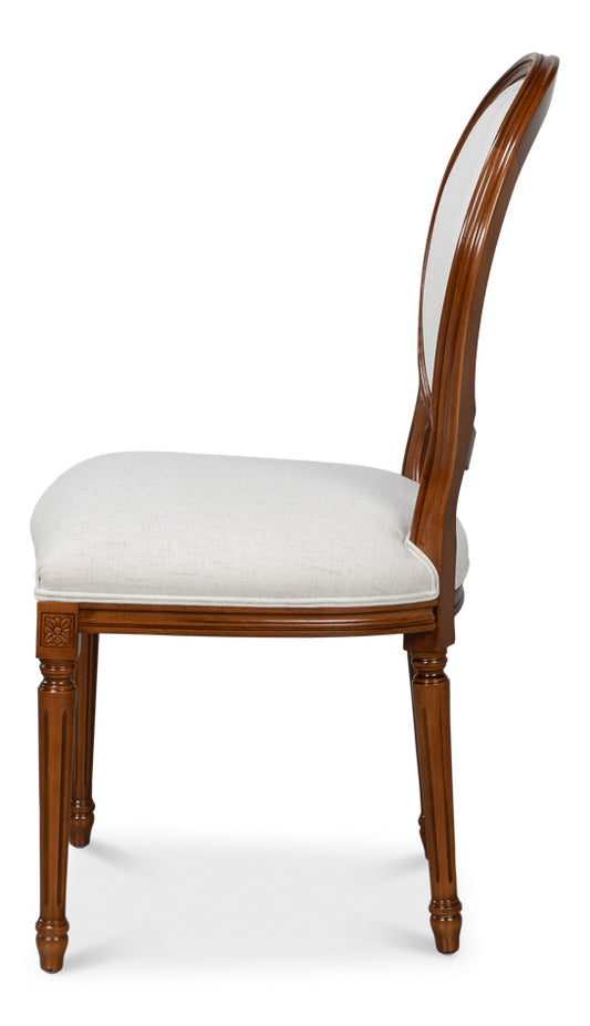 Hugo Oval Side Chair Old World Walnut