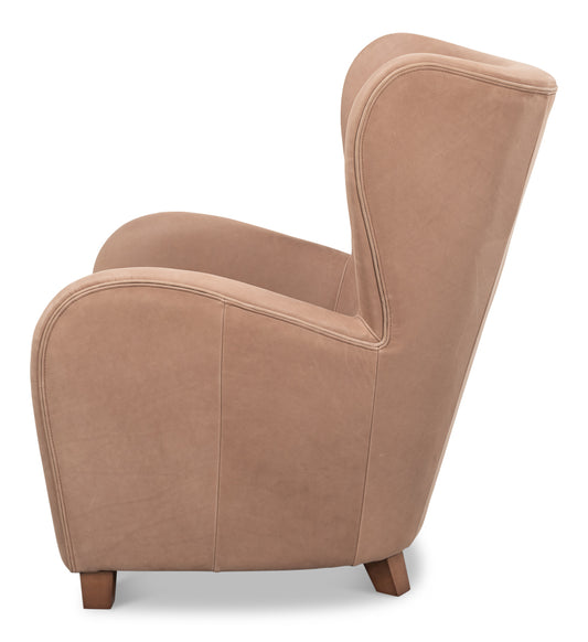 Lombard Wing Chairgreece Grey Leather