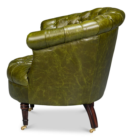 Bastian Armchair Britain Green Leather