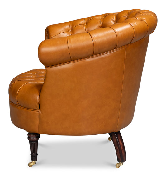 Bastian Armchair Tan Brown Leather