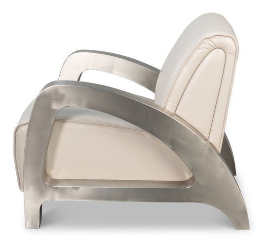Carlisle Armchair Crystal White Leather