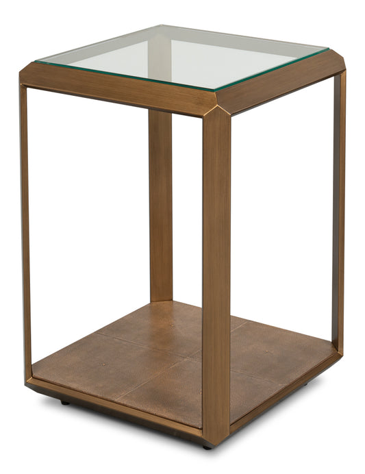 Gilbert Shagreen Side Table Tawny Brown