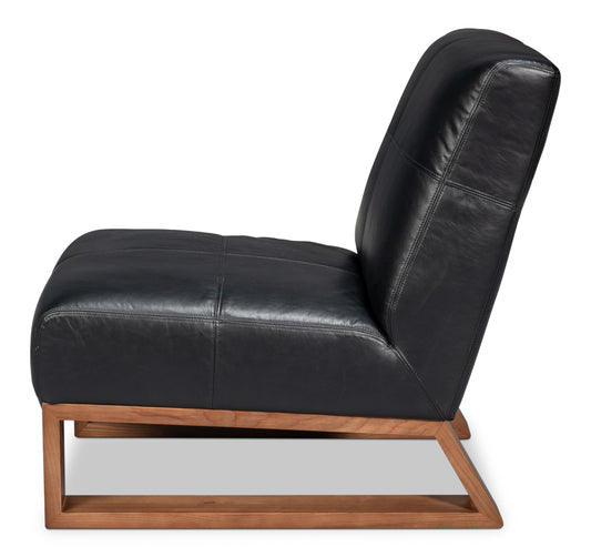 Wylam Leather Chair Onyx Black
