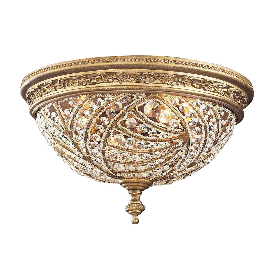 Renaissance Collection 2-Light Flush Mount in A Dark Bronze Finish