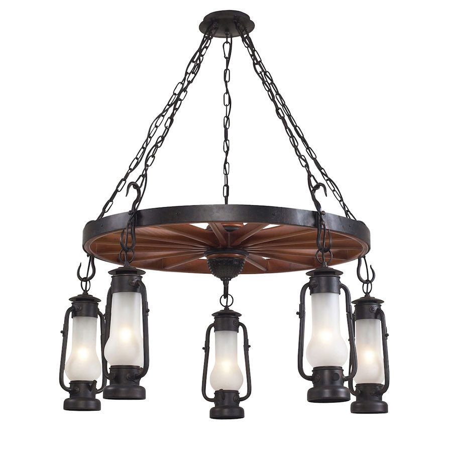 5-Light Chandelier in Matte Black