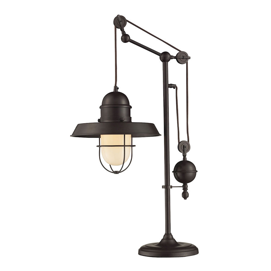 Farmhouse 1 Light Adjustable Table Lamp In Oiled Bronze