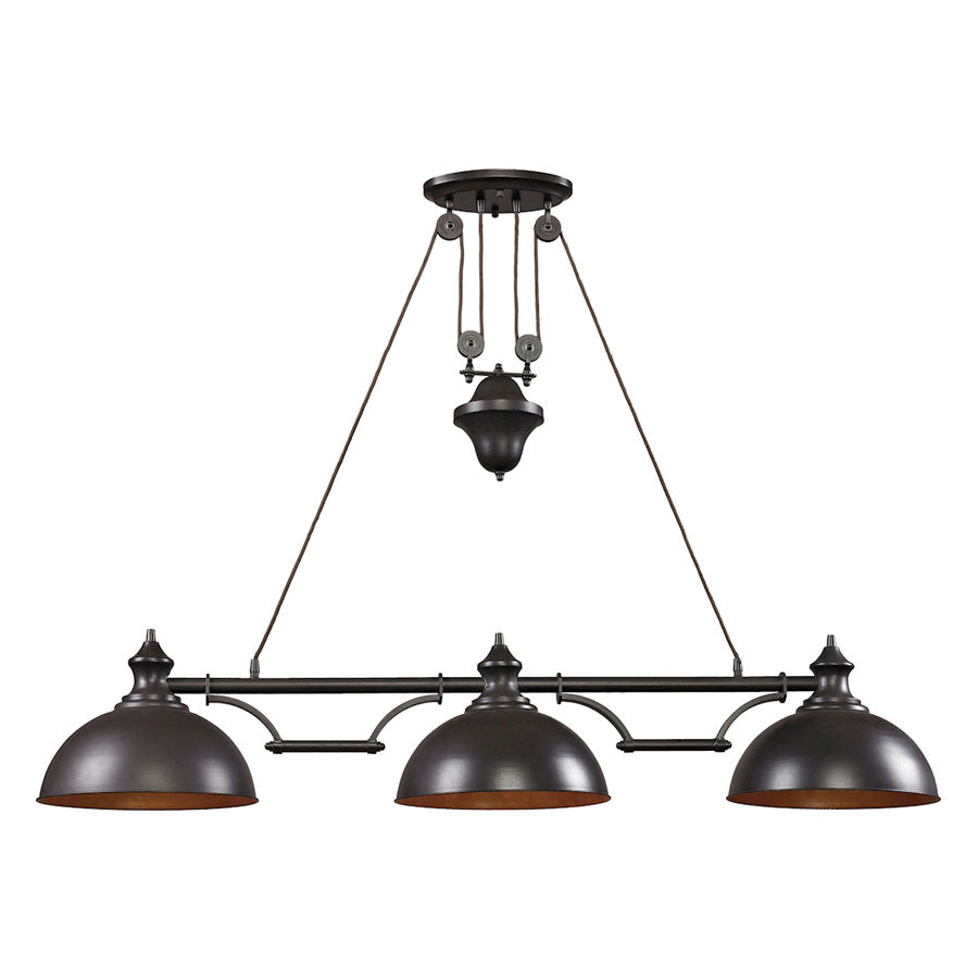 Farmhouse 3-Light Billiard Light in Oiled Bronze