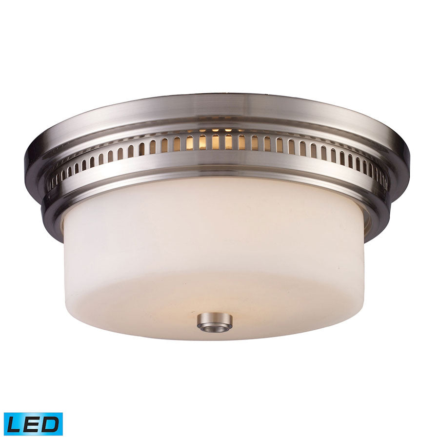 Chadwick 2-Light Flush Mount in Satin Nickel - LED, 800 Lumens (1600 Lumens Total) with Full Scale D