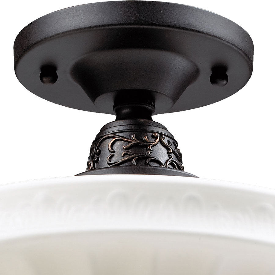 Quinton Parlor 1-Light Semi-Flush in Oiled Bronze