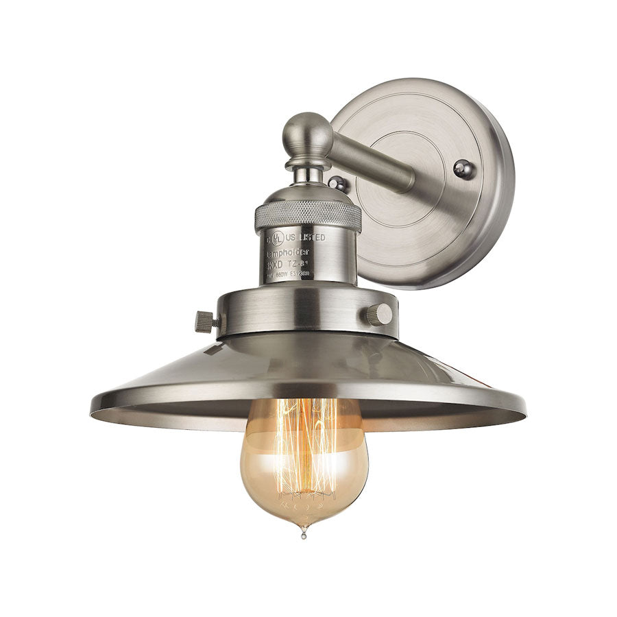 English Pub 1 Light Vanity in Satin Nickel