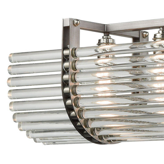 Crystal Rods 6 Billiard/Island Weathered Zinc/Polished Nickel