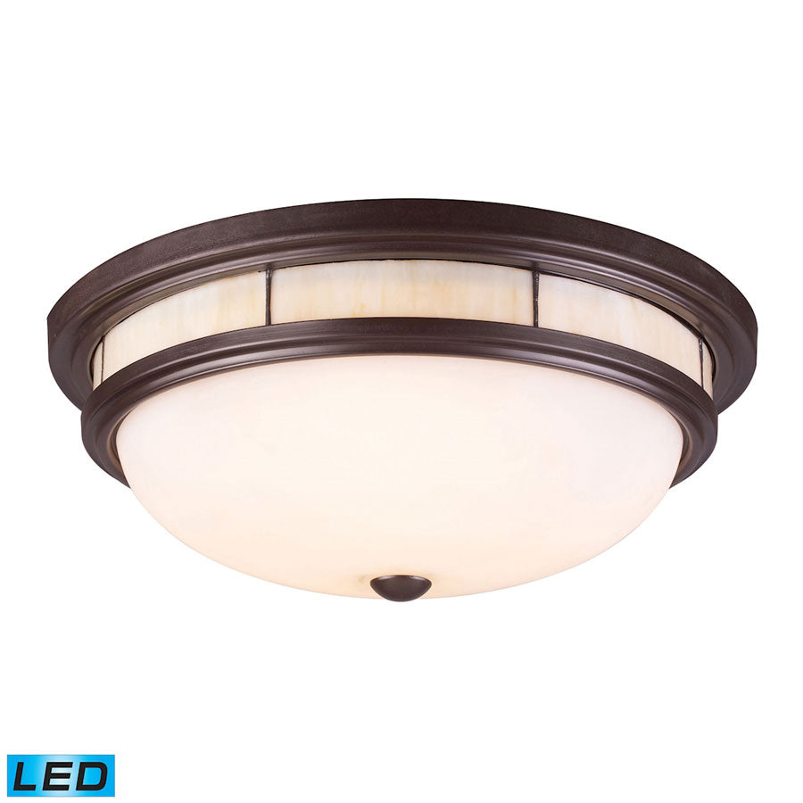 Tiffany 3-Light Flush Mount in Oiled Bronze - LED, 800 Lumens (2400 Lumens Total) with Full Scale D