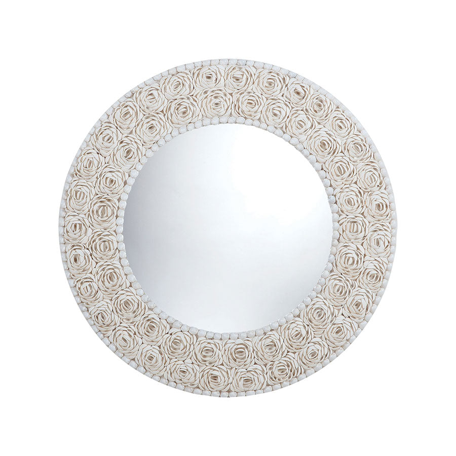 Floral Pattern Clam Shell Framed Mirror