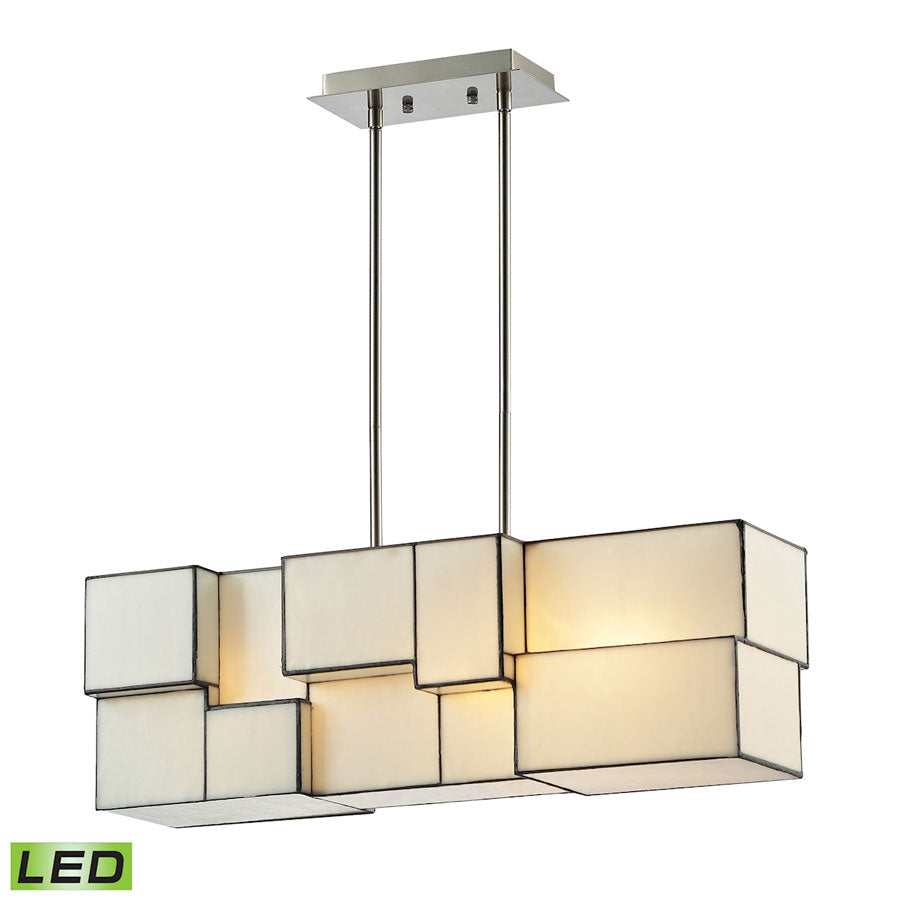 Cubist Collection 4 light chandelier in Brushed Nickel - LED, 800 Lumens (3200 Lumens Total) with Fu