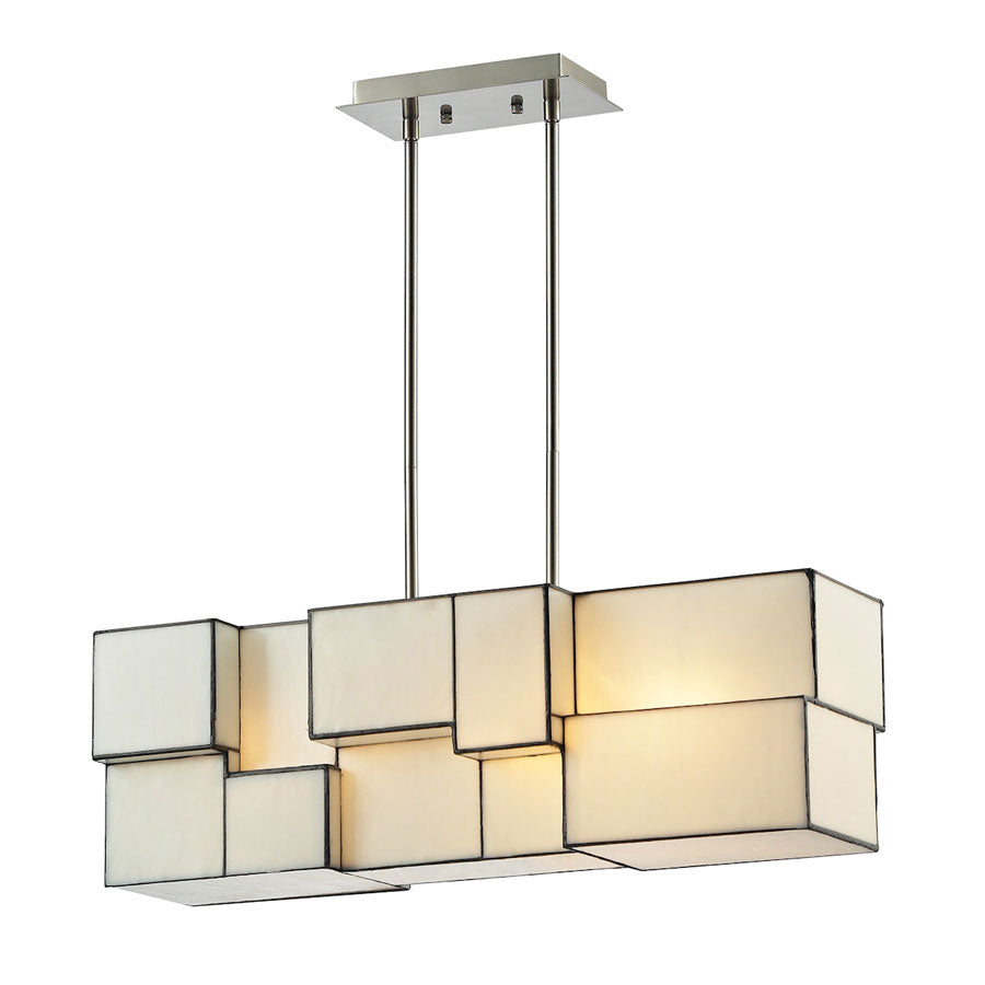 Cubist Collection 4 light chandelier in Brushed Nickel