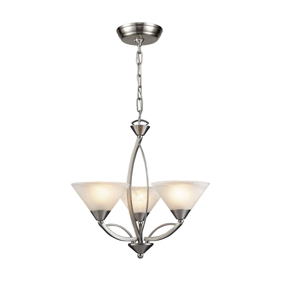 D Elysburg Collection 3-Light Satin Nickel Chandelier