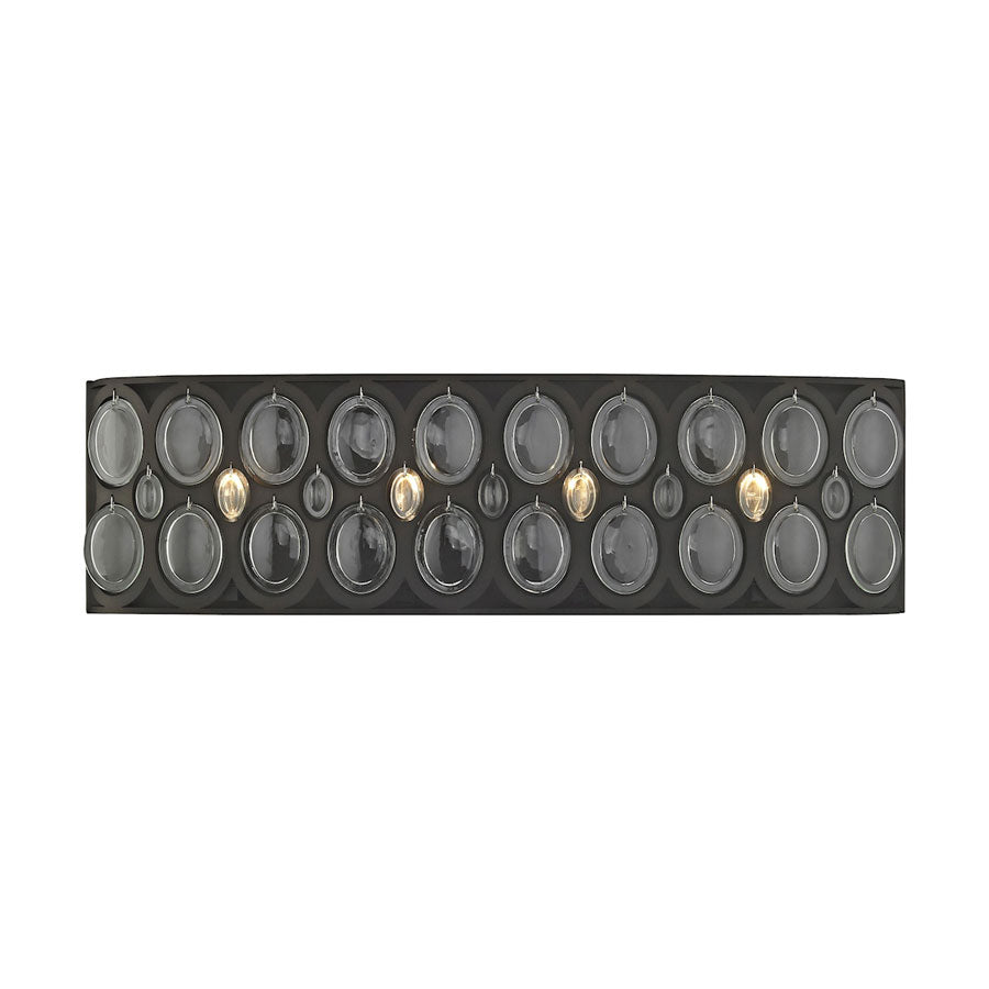 Serai 4 Light Vanity in Oil Rubbed Bronze with Clear Glass