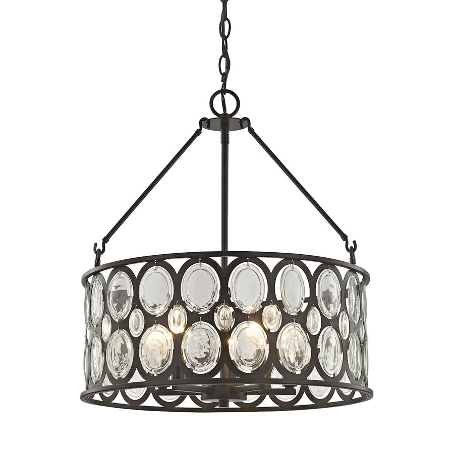 Serai 5 Light Chandelier in Oil Rubbed Bronze with Clear Glass