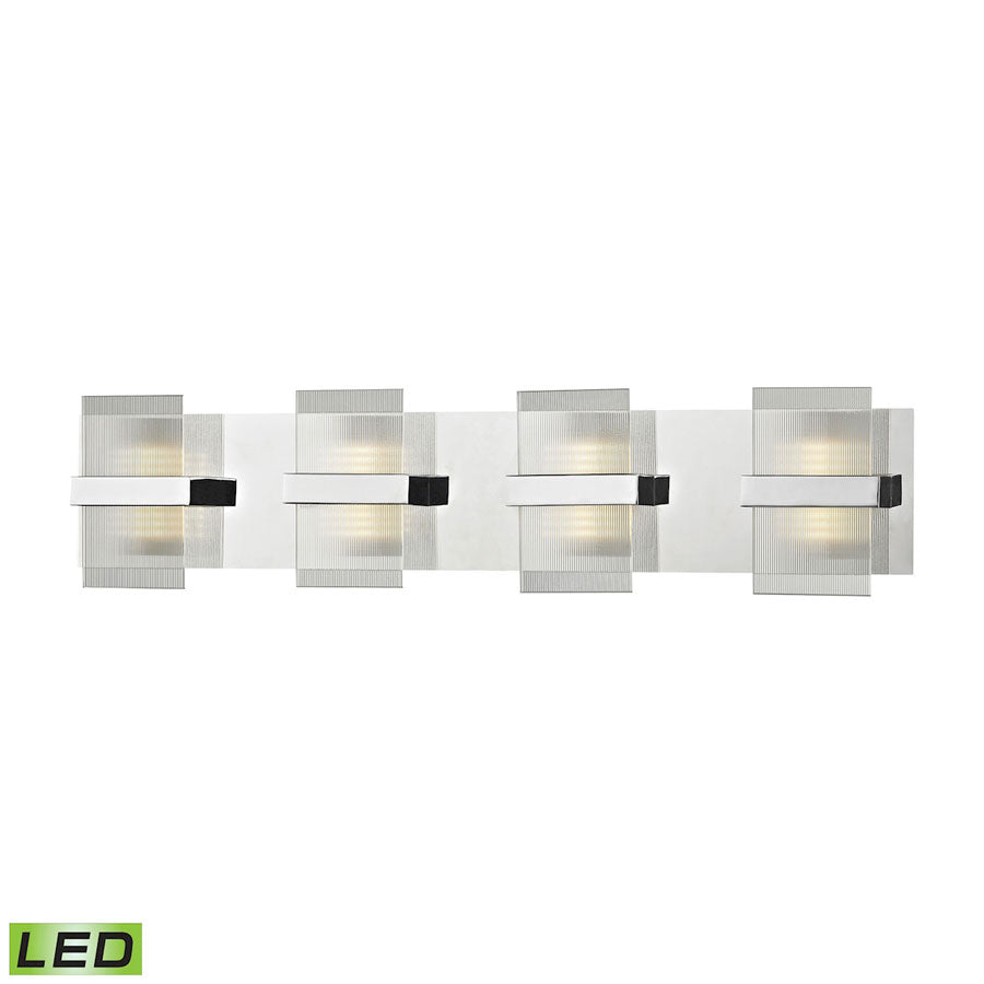 Desiree LED Vanity in Polished Chrome with Clear Lined Glass